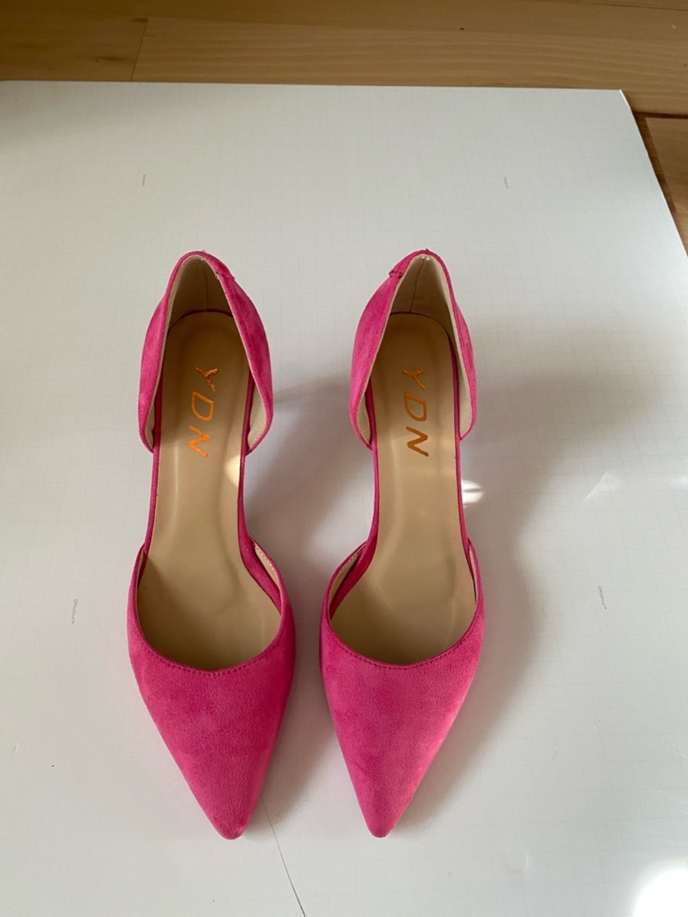 YDN Hot Pink Pointed-Toe D'Orsay Pumps